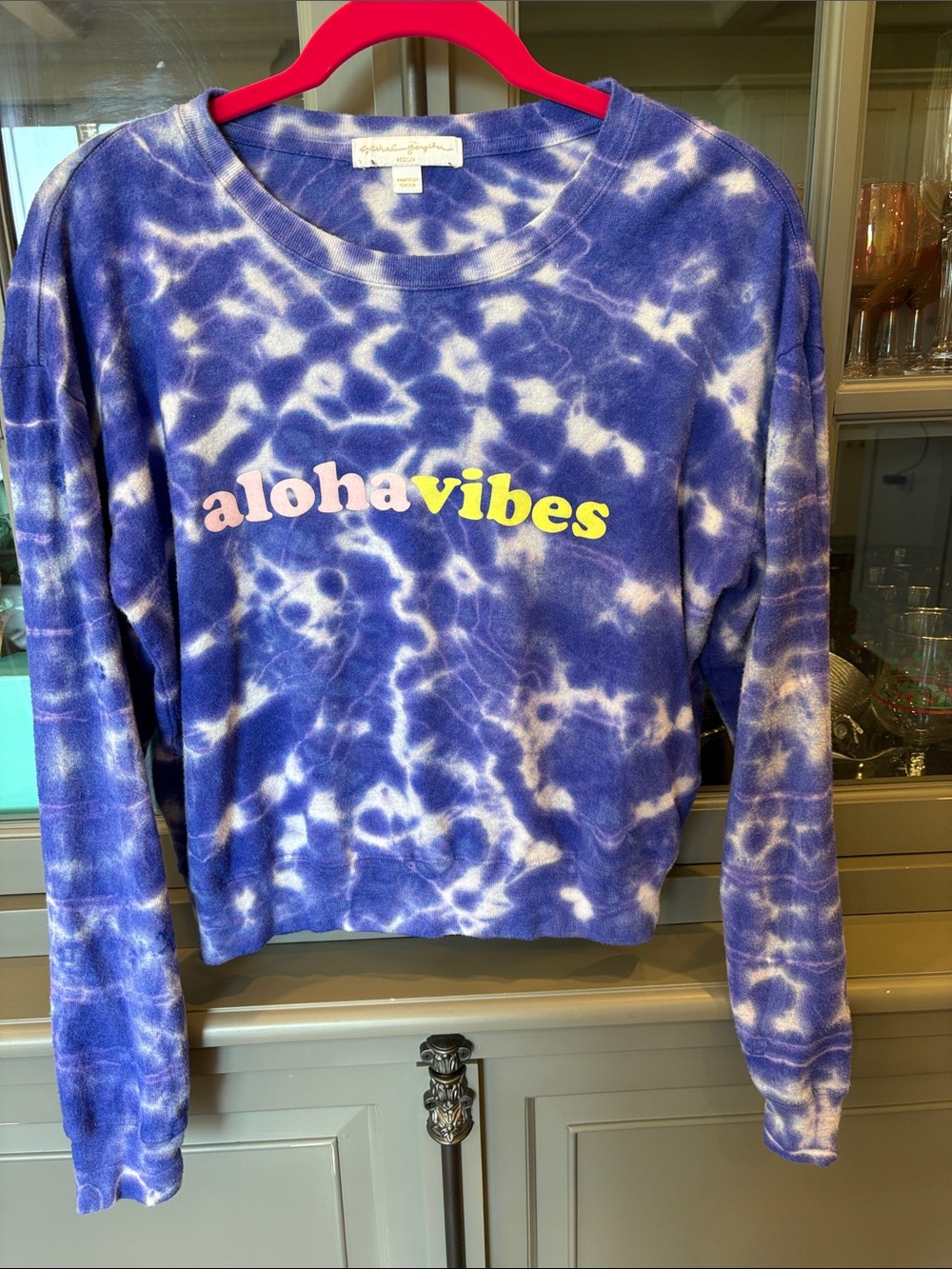 Spiritual Gangster aloha vibes tie-dye crewneck